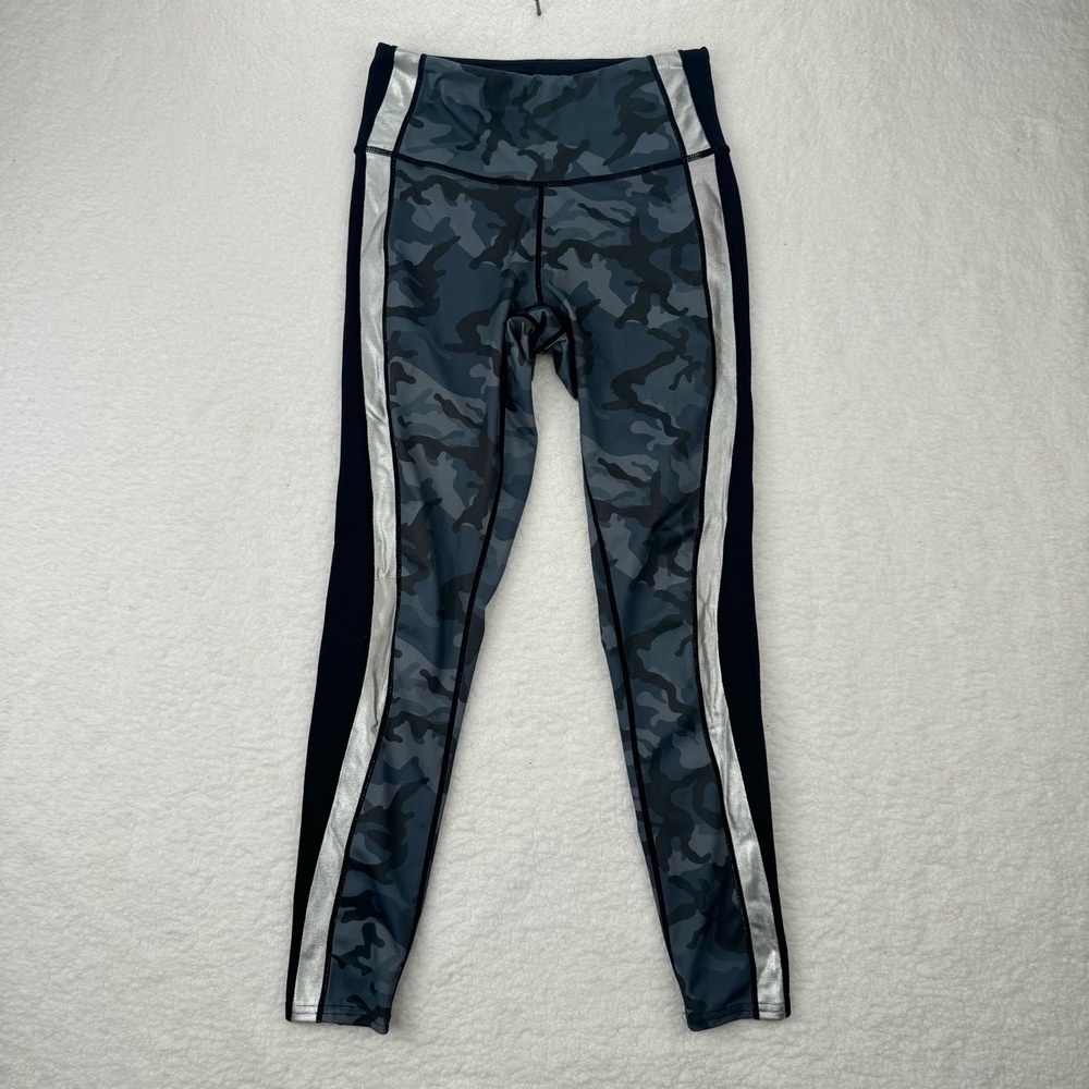 Veronica Beard X Bandier Ronda Leggings Camo Metallic Side Stripe Sophisticated - Picture 2 of 11